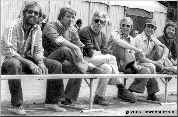 Foto 5-84. Juni 1977 'Het MelkHuisje', Frank Thomasse , Roel Deen, Guus Wondergem, Frans van Rheenen, Harry Stelling, Bart Doets