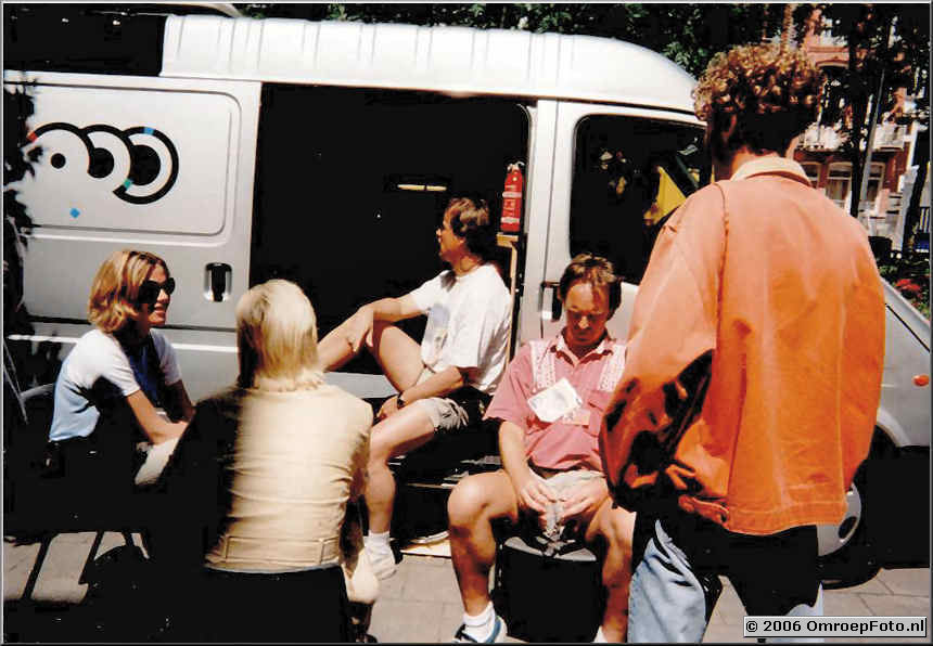 Foto 6-116. Marjolein,Rob, Henk en Danny bij EuroTop Amsterdam 1997