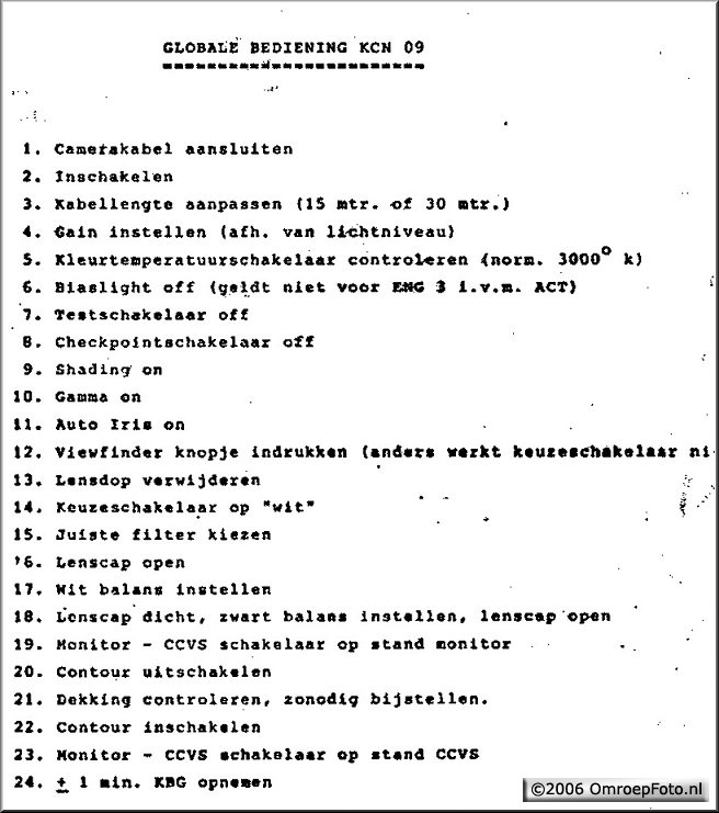 Doos 67 Foto 1223. Bediening van de KCN 09